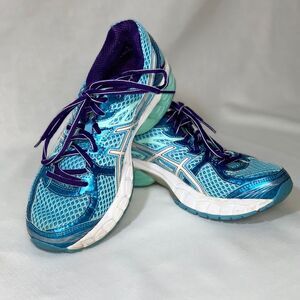ASICS Sneakers Women's 7 Gel Flux 2 T568Q Running Shoes Blue Athletic Exercise